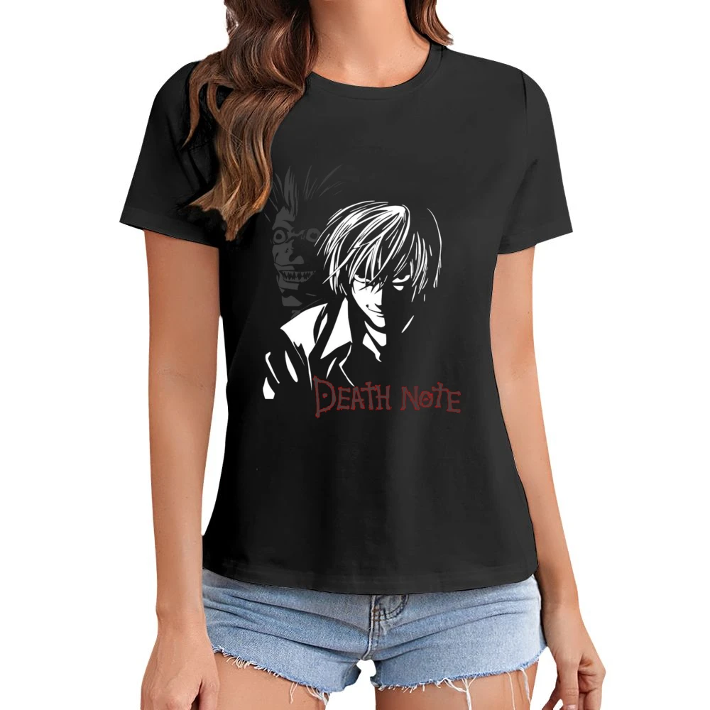 Kira light yagami shinigami ryuuk death note anime manga Asian Size Women Ladies T-shirt