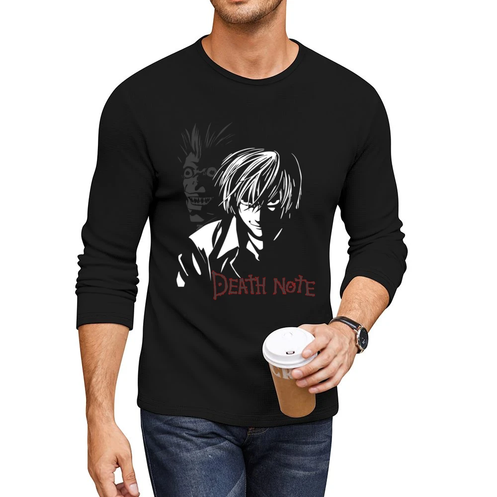 Kira light yagami shinigami ryuuk death note anime manga Men CrewNeck Long Sleeve T-Shirt
