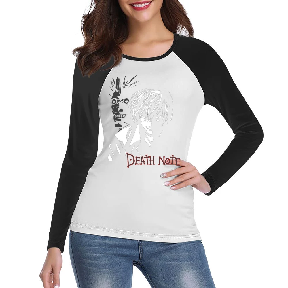 Kira light yagami shinigami ryuuk death note anime manga Women Ladies Long Sleeve T-Shirt