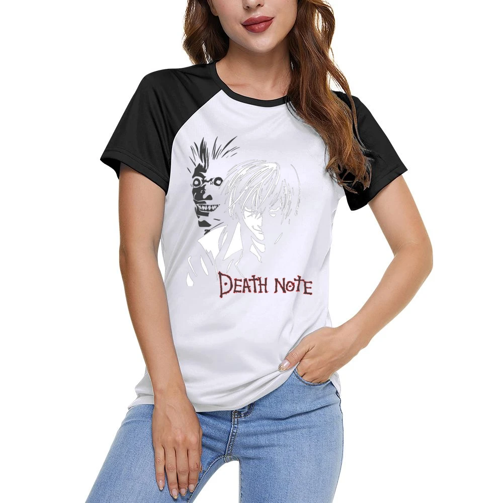 Kira light yagami shinigami ryuuk death note anime manga Women Ladies Short Sleeve T-Shirt