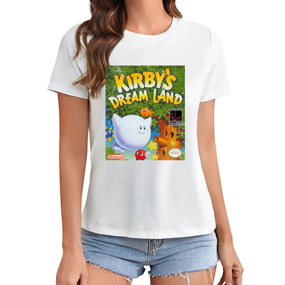 Kirbys Dream Land Game Boy Nintendo Old School Retro Video Game Fan Di Asian Size Women Ladies T-shirt