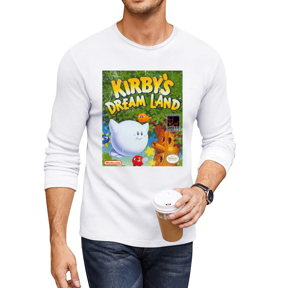 Kirbys Dream Land Game Boy Nintendo Old School Retro Video Game Fan Di Men CrewNeck Long Sleeve T-Shirt