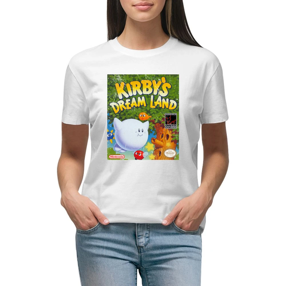Kirbys Dream Land Game Boy Nintendo Old School Retro Video Game Fan Di Premium Women Ladies T-shirt