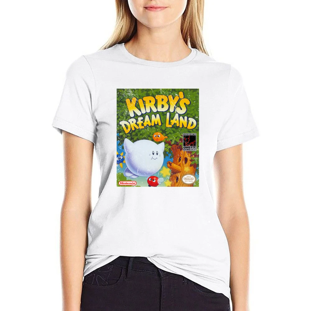 Kirbys Dream Land Game Boy Nintendo Old School Retro Video Game Fan Di US Size Women Ladies T-shirt