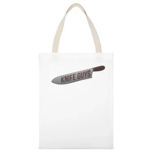 Knife Guys Funny Will Ferrell And Ryan Gosling Skit On Jimmy Kimmel TV White Canvas Tote Shopping Bag