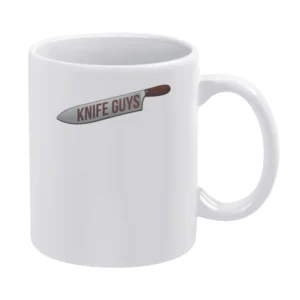 Knife Guys Funny Will Ferrell And Ryan Gosling Skit On Jimmy Kimmel TV White Mug