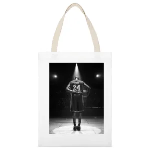 Kobe Bryant Legend Tribute Basketball Fan White Canvas Tote Shopping Bag