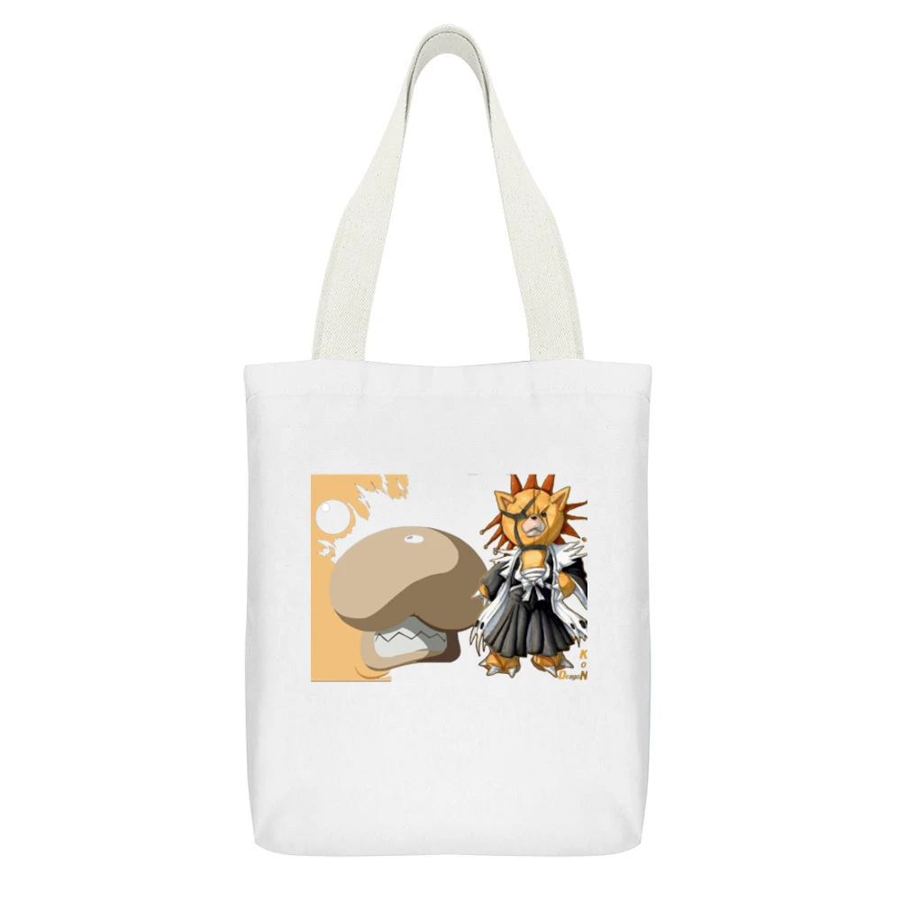Kon dragon - bleach White Canvas Tote Shopping Bag With Interior Pocket
