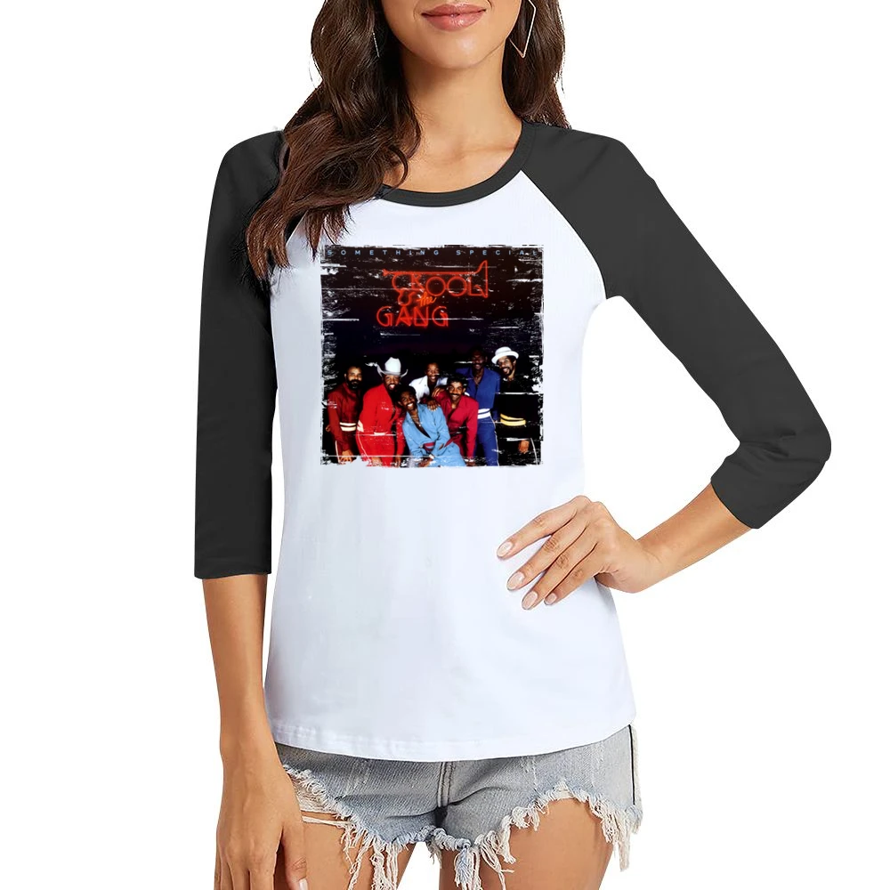 Kool And The Gang Something Special Album Cover Distressed Image T Shi Women Ladies 3-4 Sleeve T-Shirt