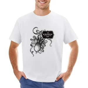 Kraken Octopus Black Spiced Rum Cool Fun Graphic Alcohol Tee Shirt Asian Size Men T-Shirt