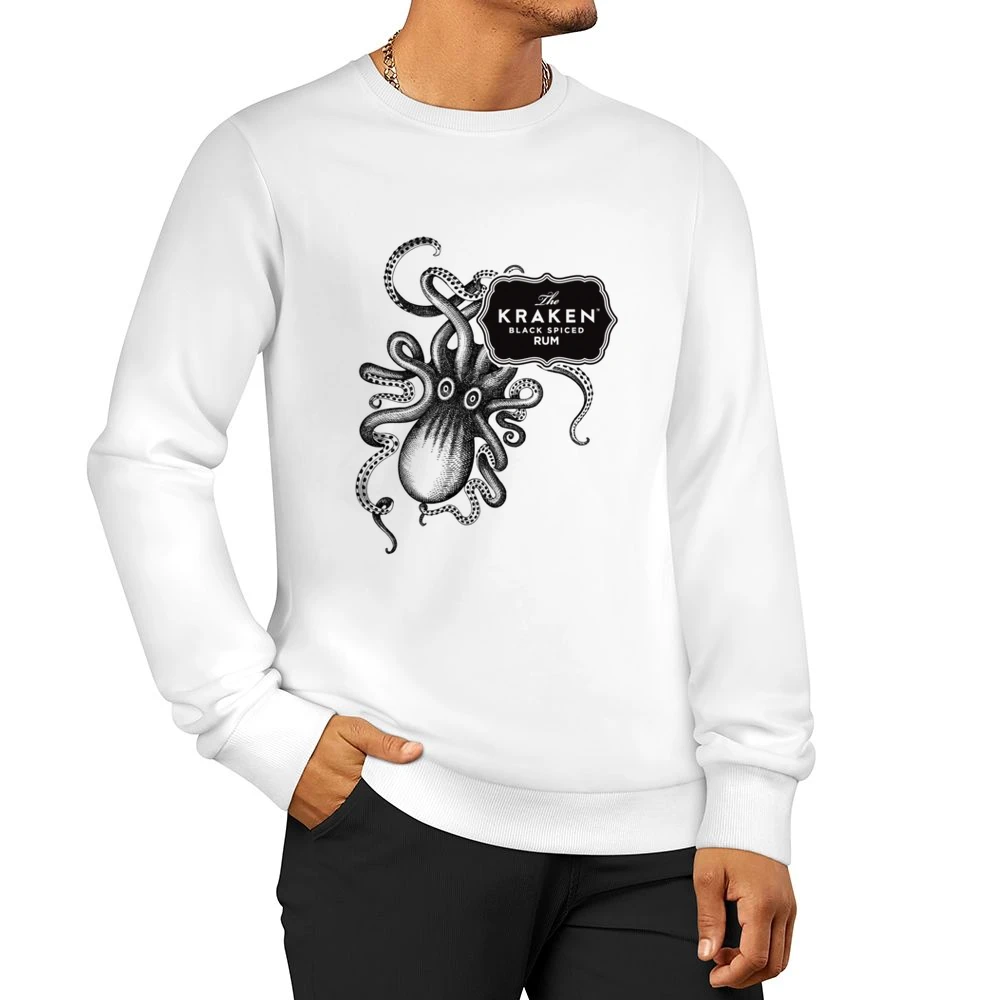 Kraken Octopus Black Spiced Rum Cool Fun Graphic Alcohol Tee Shirt Men Pullover Sweatshirt