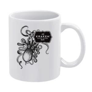 Kraken Octopus Black Spiced Rum Cool Fun Graphic Alcohol Tee Shirt White Mug