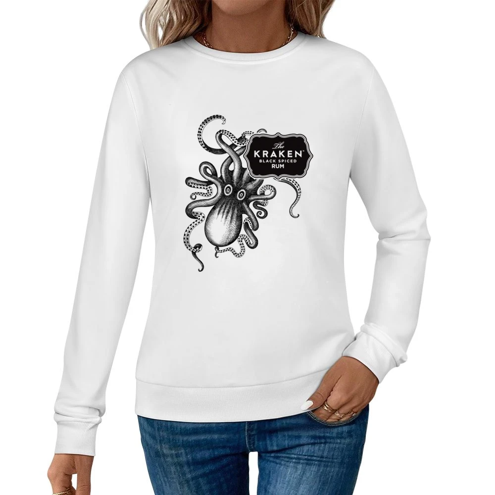 Kraken Octopus Black Spiced Rum Cool Fun Graphic Alcohol Tee Shirt Women Pullover Sweatshirt