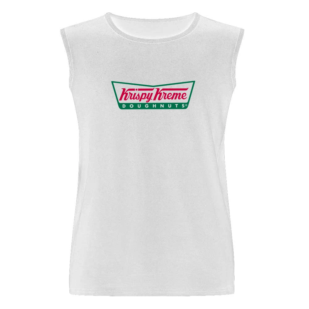 Krispy Kreme Fun Cool Vintage Style Graphic Logo Men Sleeveless T-Shirt
