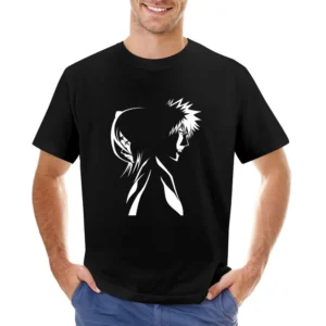 Kurosaki Ichigo and kuchiki Rukia Soul society shinigami Bleach anime Asian Size Men T-Shirt