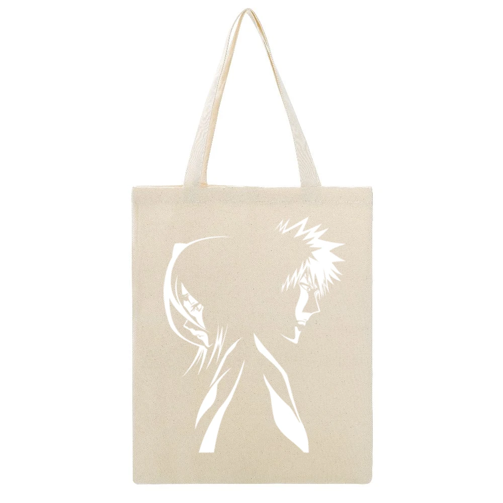 Kurosaki Ichigo and kuchiki Rukia Soul society shinigami Bleach anime Beige Canvas Tote Shopping Bag