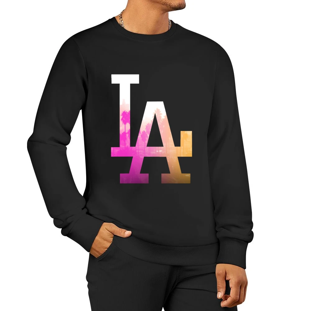 LA Los Angeles Palm Trees Fun Graphic Tee Shirt Men Pullover Sweatshirt