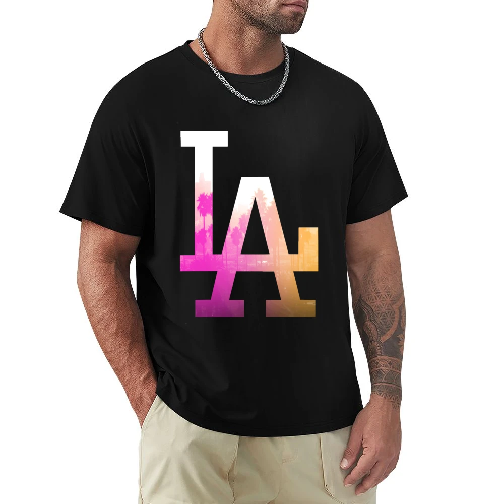 LA Los Angeles Palm Trees Fun Graphic Tee Shirt Premium Men T-shirt