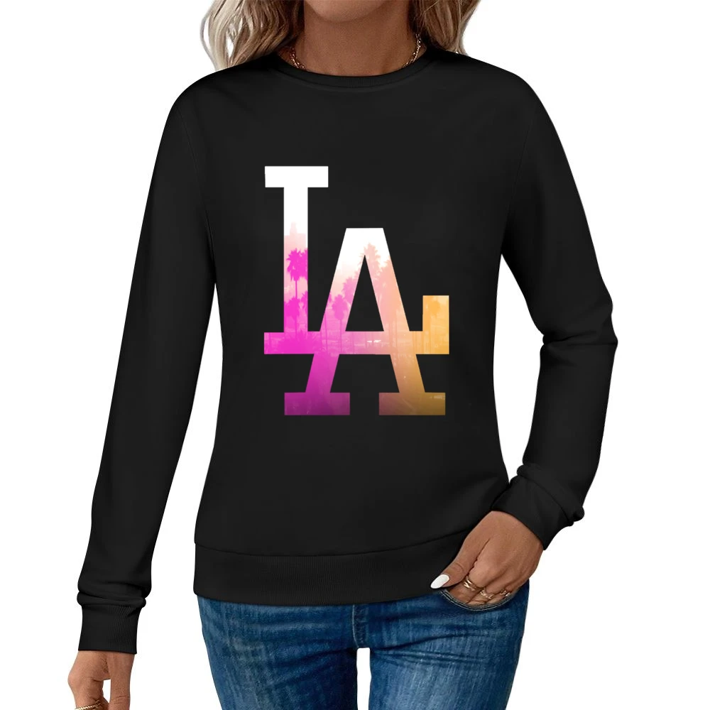LA Los Angeles Palm Trees Fun Graphic Tee Shirt Women Pullover Sweatshirt