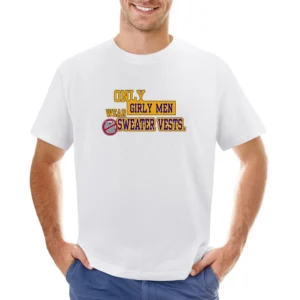 LSU Girly Men Wear Sweater Vests Football Asian Size Men T-Shirt