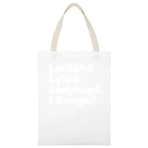 Latifah And Lyte And Ladybug And I Boogie Hip Hop Rap Music Graphic T White Canvas Tote Shopping Bag