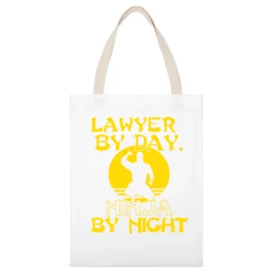 Lawyer By Day Ninja By Night Tshirt White Canvas Tote Shopping Bag