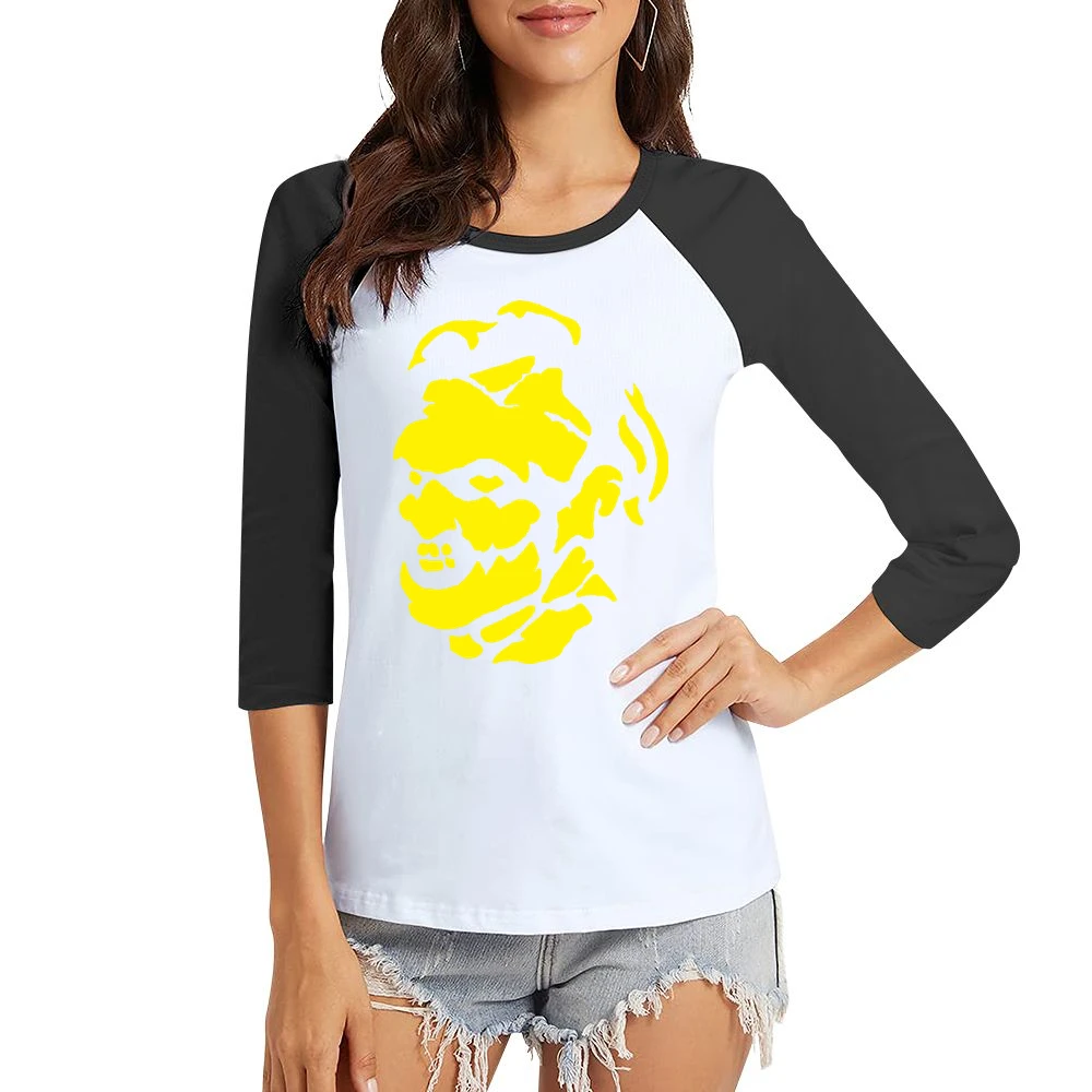 Leatherface Movies Horror Villian Women Ladies 3-4 Sleeve T-Shirt