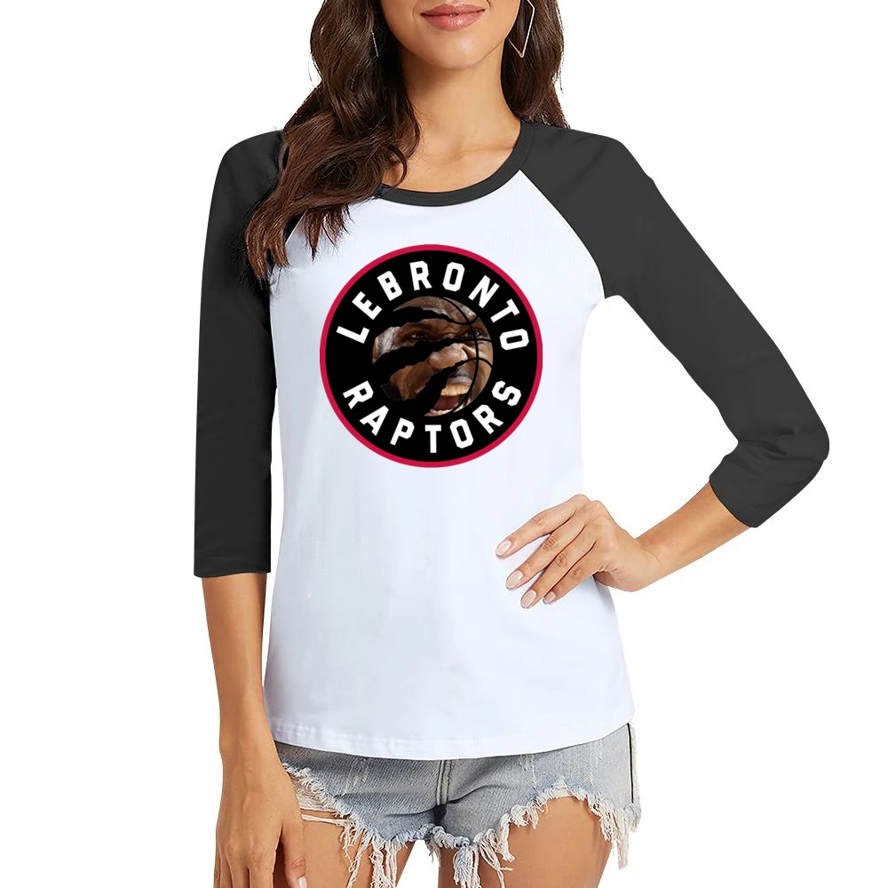 Lebronto Raptors Lebron James Toronto Basketball Playoffs Funny Parody Women Ladies 3-4 Sleeve T-Shirt