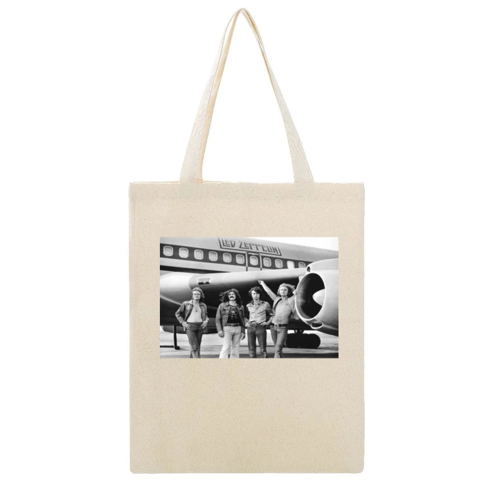 Led Zepplin Plane Tshirt (All Colors Available) Beige Canvas Tote Shopping Bag