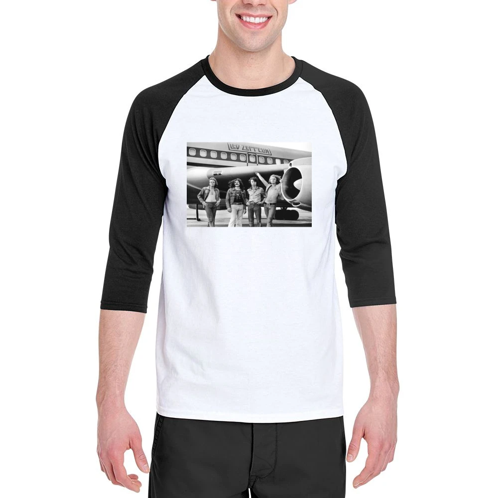 Led Zepplin Plane Tshirt (All Colors Available) Men 3/4 Sleeve T-Shirt
