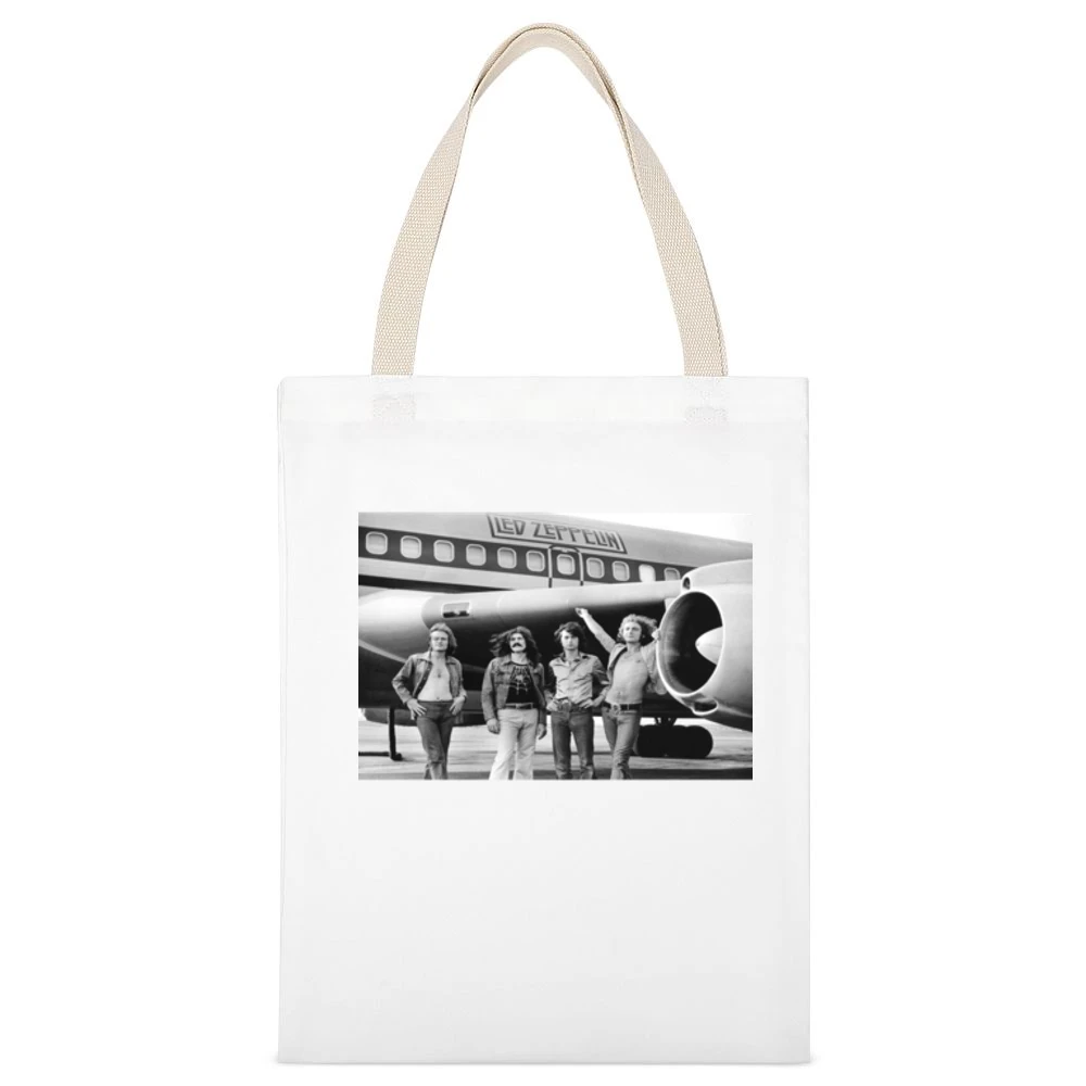 Led Zepplin Plane Tshirt (All Colors Available) White Canvas Tote Shopping Bag