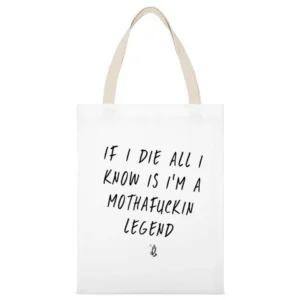Legend Tshirt White Canvas Tote Shopping Bag
