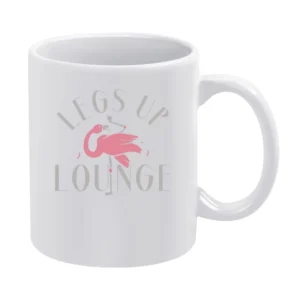 Legs Up Lounge Fun Custom Flamingo Bar Graphic White Mug