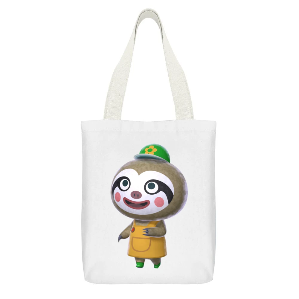 Leif From Animal Crossing Nintendo Character Video Game White Canvas Tote Shopping Bag With Interior Pocket