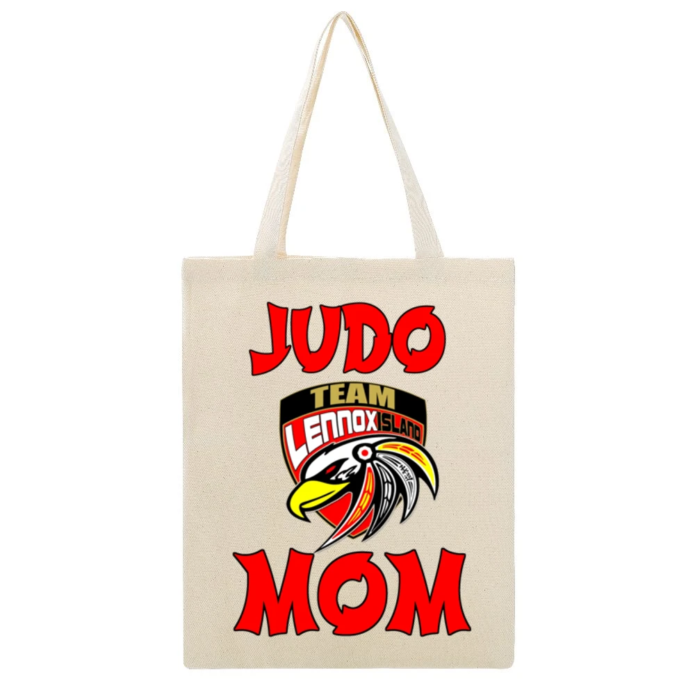 Lennox Island Judo Mom Beige Canvas Tote Shopping Bag