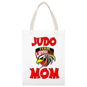 Lennox Island Judo Mom White Canvas Tote Shopping Bag