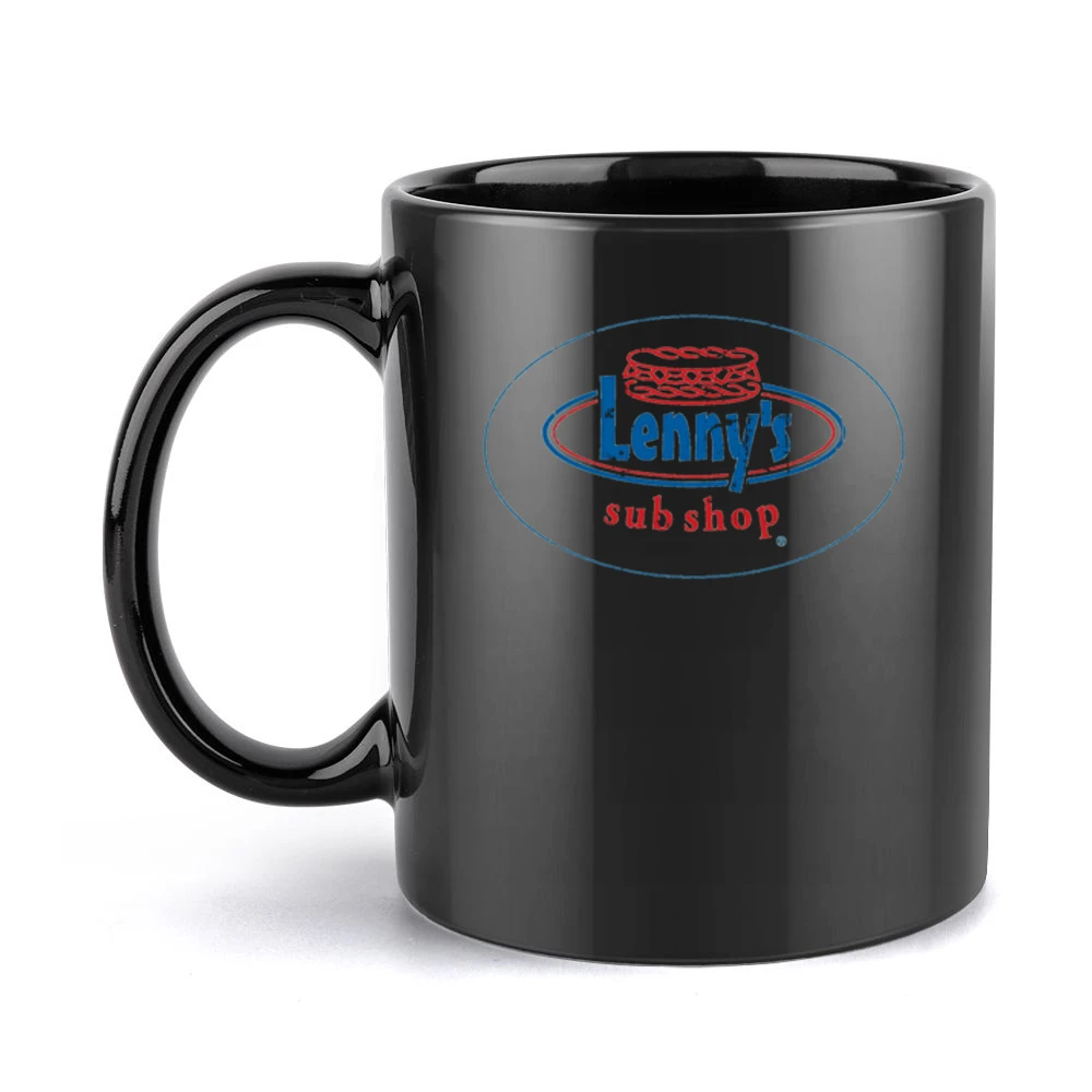 Lennys Sub Shop Fast Food Restaurant Distressed Look Black Mug