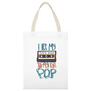 Let My Tape Pop Tshirt White Canvas Tote Shopping Bag
