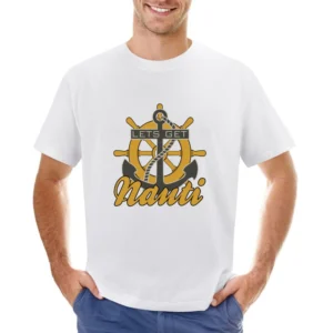 Lets Get Nauti Funny Naughty Nautical Anchor Graphic Asian Size Men T-Shirt