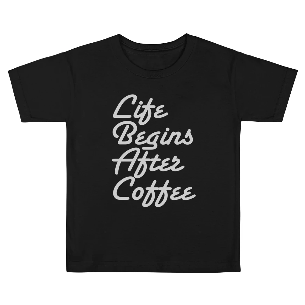 Life Begins After Coffee Funny Tee Shirt Kids Boys Girls T-Shirt