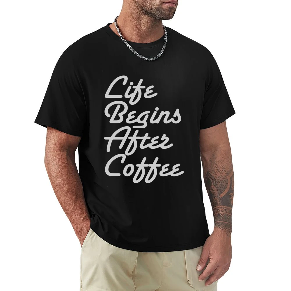 Life Begins After Coffee Funny Tee Shirt Premium Men T-shirt