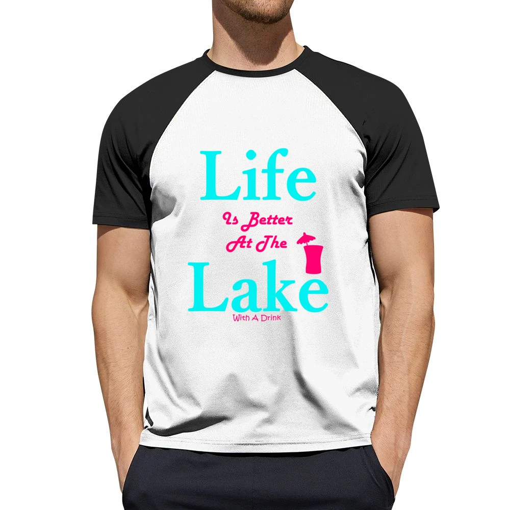 Life Is Better At The Lake With A Drink Men Short Sleeve T-Shirt