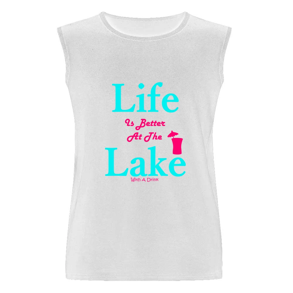 Life Is Better At The Lake With A Drink Men Sleeveless T-Shirt