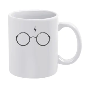 Lightning Bolt HP Glasses Fun Graphic Tee Shirt White Mug