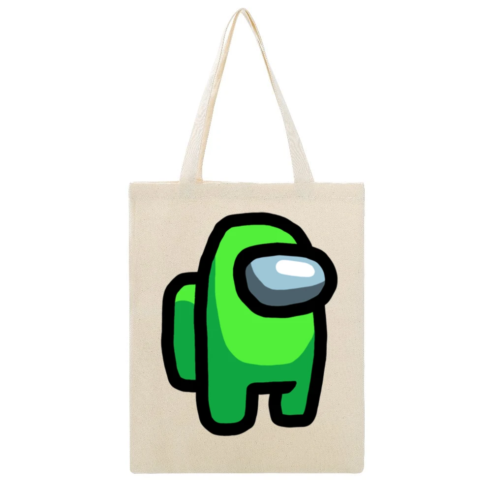 Lime Green Suspect Fun Video Game Fan Beige Canvas Tote Shopping Bag
