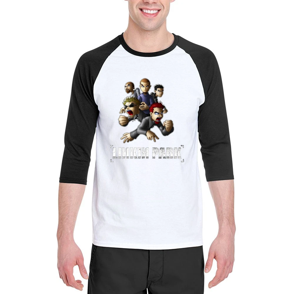 Linkink park member cartoon Men 3/4 Sleeve T-Shirt