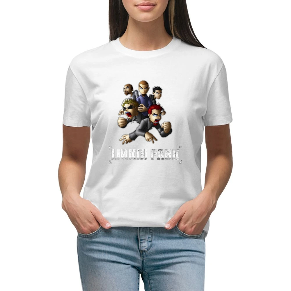 Linkink park member cartoon Premium Women Ladies T-shirt