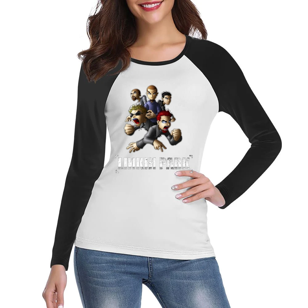 Linkink park member cartoon Women Ladies Long Sleeve T-Shirt