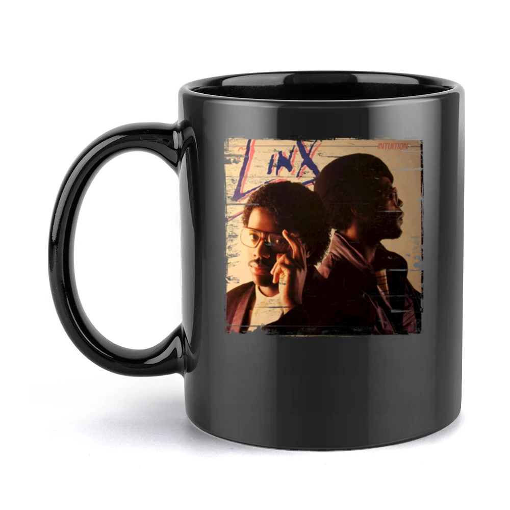 Linx Intuition Album Cover Distressed Image Black Mug