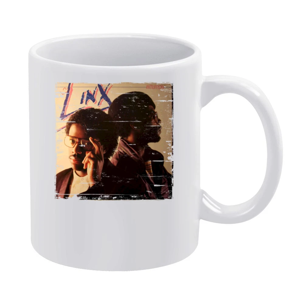 Linx Intuition Album Cover Distressed Image White Mug